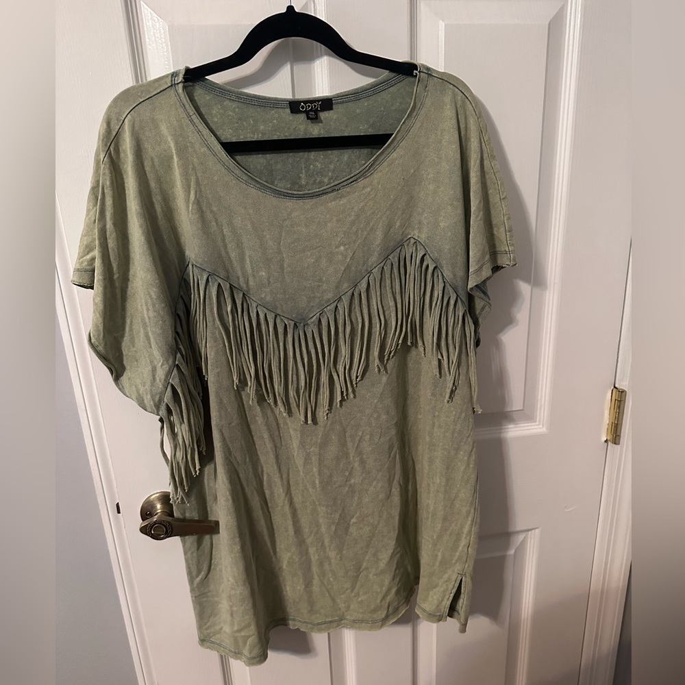 Plus size green top